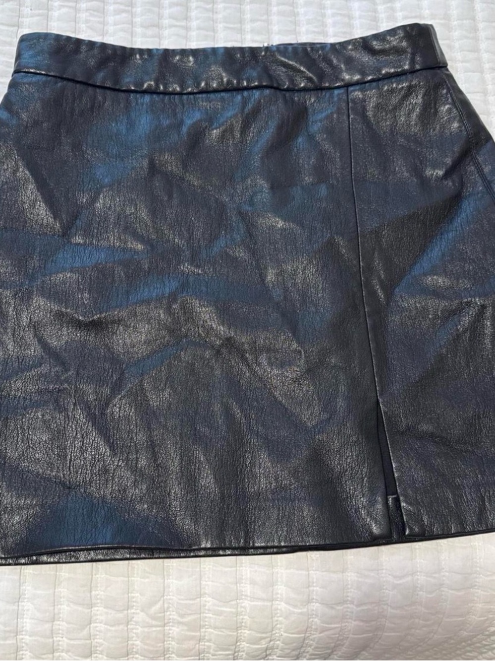 Wilfred Black Faux Leather Mini Skirt